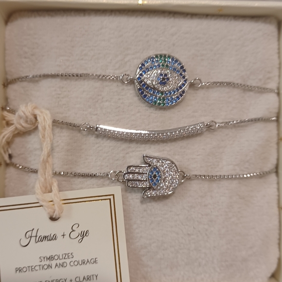 3 EYE CANDY BRACELETS CUBIC ZIRCONIA ONE SIZE - Picture 3 of 8